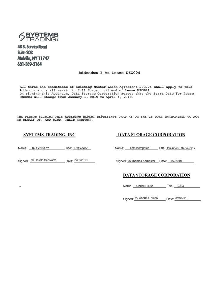 (STI LEASE DSC004 - ADDENDUM 1 - 10.11 PAGE 1)