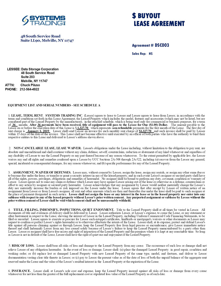 (STI LEASE DSC003 - 10.8 PAGE 1)